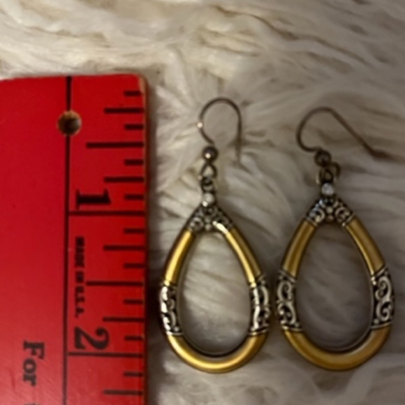 Brighton Earrings -  Silver and Gold tone finish  1.5"L - Picture 3 of 3